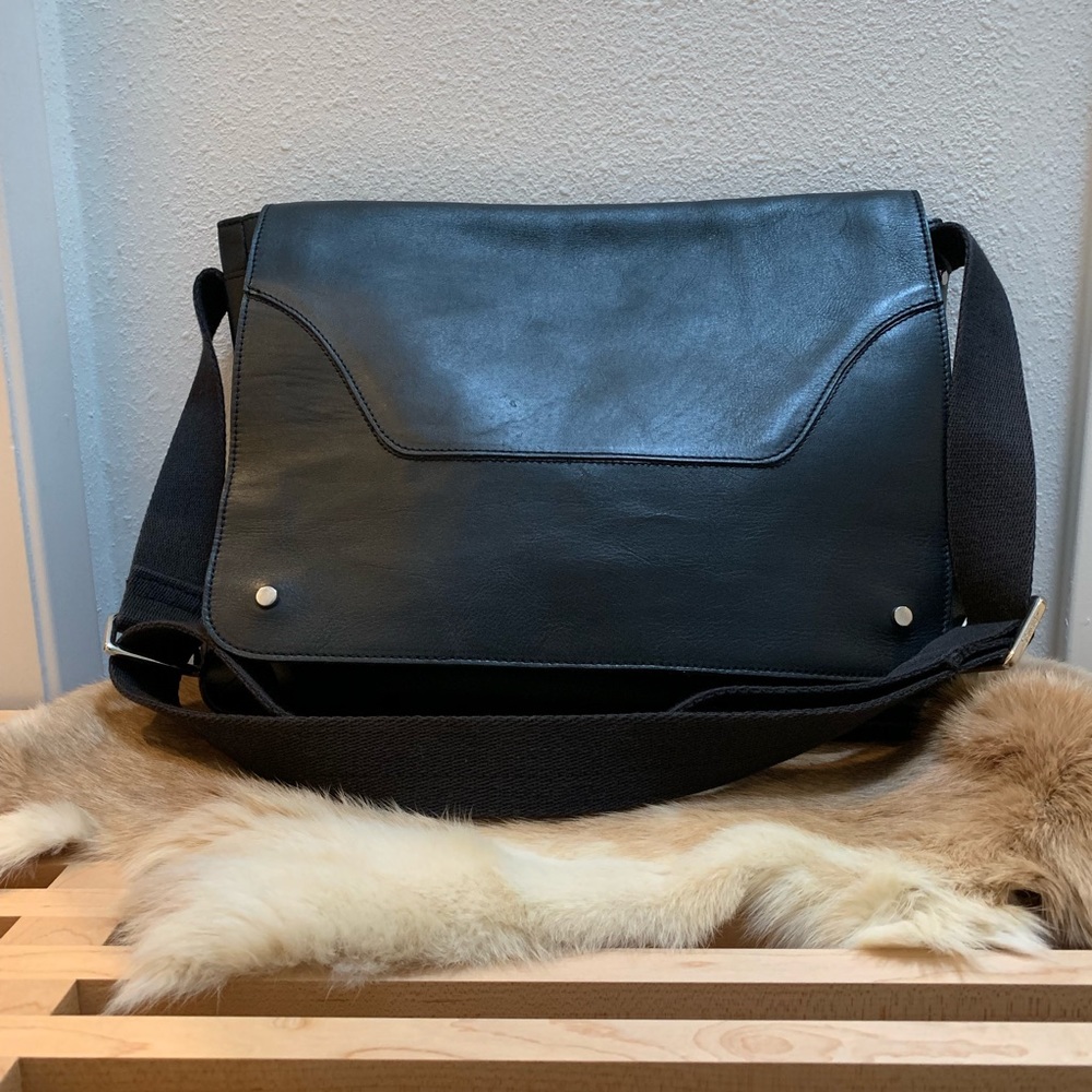 Reiss men’s leather messenger bag